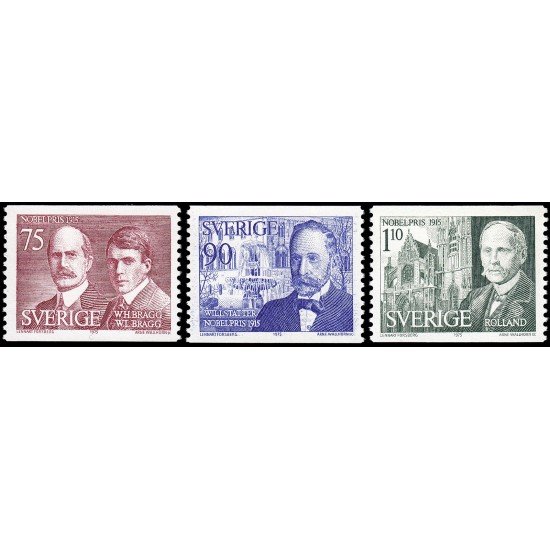 Suecia Sweden 911/13 1975 Galardonados con el premio Nobel 1915 MNH