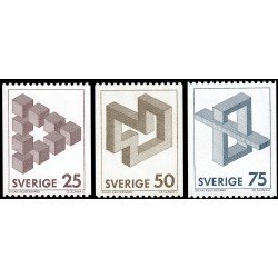 Suecia Sweden 1164/66 1982 Figuras imposibles MNH Suecia Sweden 1164/66 1982 Figuras imposibles MNH