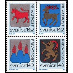 Suecia Sweden 1171/74 1982 Armas Provinciales MNH Suecia Sweden 1171/74 1982 Armas Provinciales MNH