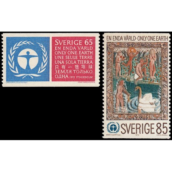 Suecia Sweden 737/38 1972 Protección ambiental Conferencia de la O.N.U. en Estocolmo MNH