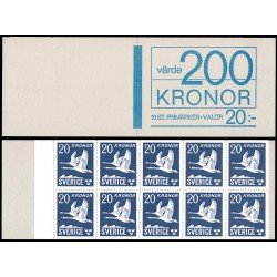 Suecia Sweden A C7a 1942 Cisnes volando Carnet MNH