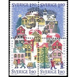 Suecia Sweden 1391/94 1986 Navidad Escenas de invierno MNH Suecia Sweden 1391/94 1986 Navidad Escenas de invierno MNH