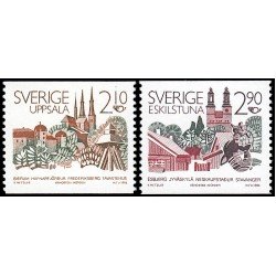 Suecia Sweden 1379/80 1986 Nórdico 86 Ciudades hermanas Eskilstuna - Uppsala MNH Suecia Sweden 1379/80 1986 Nórdico 86 Ciudades hermanas Eskilstuna - Uppsala MNH