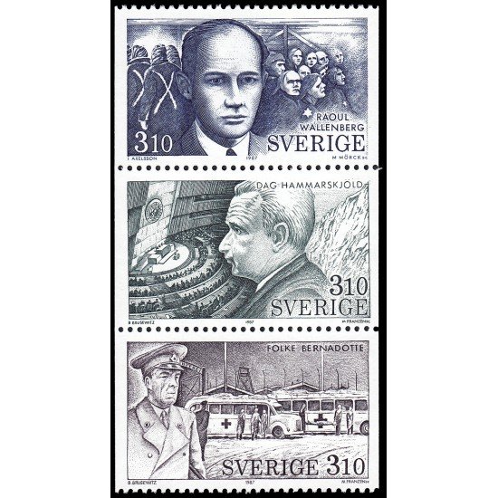 Suecia Sweden 1425/27 1987 Al servicio de la humanidad MNH Suecia Sweden 1425/27 1987 Al servicio de la humanidad MNH