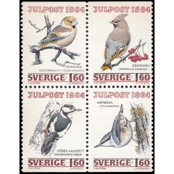 Suecia Sweden 1289/92 1984 Navidad Aves de invierno MNH Suecia Sweden 1289/92 1984 Navidad Aves de invierno MNH