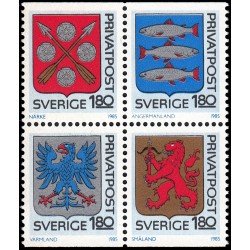 Suecia Sweden 1312/15 1985 Escudos provinciales MNH Suecia Sweden 1312/15 1985 Escudos provinciales MNH