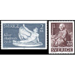 Suecia Sweden 1329/30 1985 250 aniv. de la Real Academia de Bellas Artes MNH Suecia Sweden 1329/30 1985 250 aniv. de la Real Academia de Bellas Artes MNH