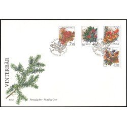 Suecia Sweden SPD FDC 1910/13 1996 Bayas de invierno Sobre primer día