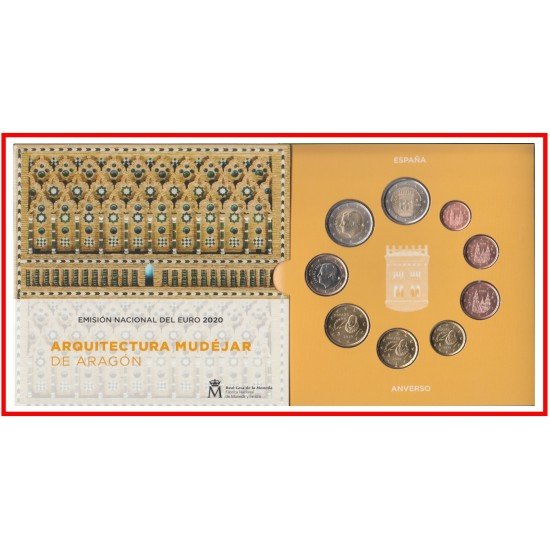 España Spain 2020 Cartera Oficial Euros + 2€ Mudéjar 