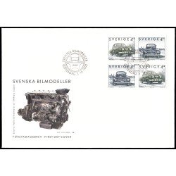 Suecia Sweden SPD FDC 1728/29 1992 Automóviles suecos Sobre primer día