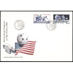 Suecia Sweden SPD FDC 1805/06 1994 Copa del mundo de fúlbol en E.E.U.U., 25 aniv. del primer hombre en la luna Sobre primer día