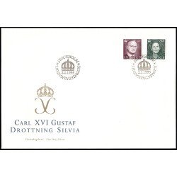 Suecia Sweden SPD FDC 1847/48 1995 Rey Carlos Gustavo XVI y Reina Silvia Sobre primer día