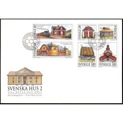 Suecia Sweden SPD FDC 1919/24 1996 Casas suecas Edificios públicos Sobre primer día