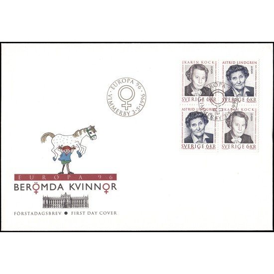 Suecia Sweden SPD FDC 1925/26 1996 Europa Mujeres célebres Sobre primer día