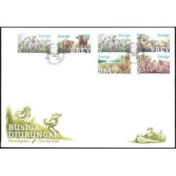Suecia Sweden  SPD FDC 2927/31 2013 Fauna Cachorros Sobre primer día