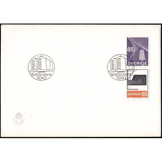 Suecia Sweden SPD FDC 843/44 1974 Industria textil sueca Sobre primer día Suecia Sweden SPD FDC 843/44 1974 Industria textil sueca Sobre primer día