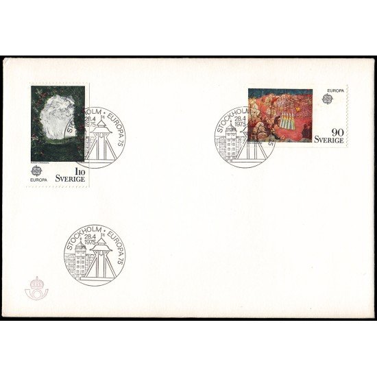 Suecia Sweden SPD FDC 880/81 1975 Europa Cuadros Sobre primer día Suecia Sweden SPD FDC 880/81 1975 Europa Cuadros Sobre primer día