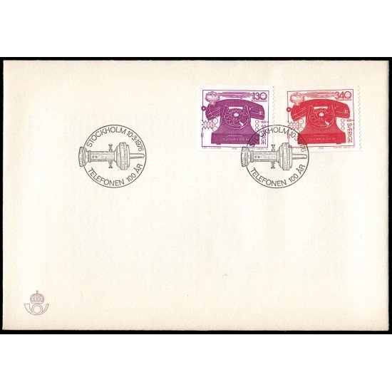 Suecia Sweden SPD FDC 919/20 1976 Centenario del teléfono, inventado por Alexander Graham Bell Sobre primer día Suecia Sweden SPD FDC 919/20 1976 Centenario del teléfono, inventado por Alexander Graham Bell Sobre primer día