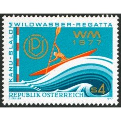 DEP4/S Österreich Austria  Nº 1385  1977 Campeonato del mundo de rafting Lujo