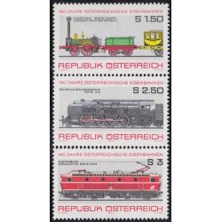 Österreich Austria 1389/91 1977 140º Aniv. del ferrocarril austriaco MNH Österreich Austria 1389/91 1977 140º Aniv. del ferrocarril austriaco MNH