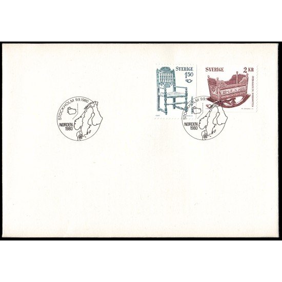 Suecia Sweden SPD FDC 1097/98 1980 Nórdico 80 Artesanía antigua Sobre primer día Suecia Sweden SPD FDC 1097/98 1980 Nórdico 80 Artesanía antigua Sobre primer día