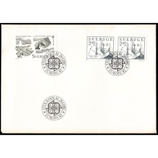 Suecia Sweden SPD FDC 1169/70a 1982 Europa Hechos históricos Sobre primer día Suecia Sweden SPD FDC 1169/70a 1982 Europa Hechos históricos Sobre primer día