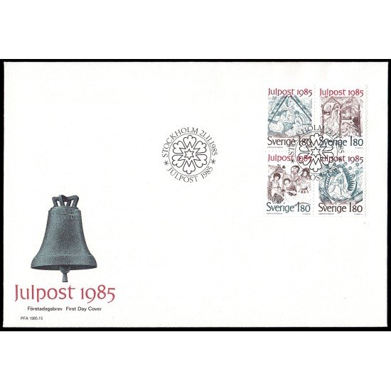 Suecia Sweden SPD FDC 1342/45 19885 Navidad Pinturas medievales Sobre primer día Suecia Sweden SPD FDC 1342/45 19885 Navidad Pinturas medievales Sobre primer día