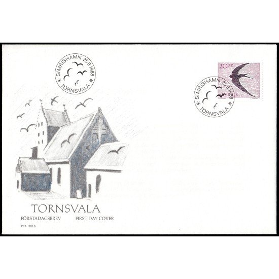 Suecia Sweden SPD FDC 1480 1988 Aves Vencejo común (Apus apus) Sobre primer día Suecia Sweden SPD FDC 1480 1988 Aves Vencejo común (Apus apus) Sobre primer día