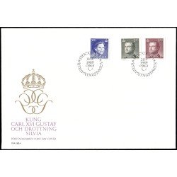 Suecia Sweden SPD FDC 1518/20 1989 Rey Carlos Gustavo XVI y Reina Silvia Sobre primer día Suecia Sweden SPD FDC 1518/20 1989 Rey Carlos Gustavo XVI y Reina Silvia Sobre primer día