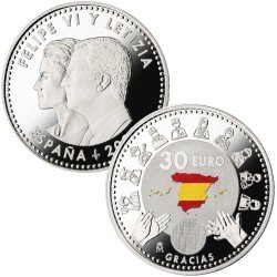 España 2020 30 Euros de plata 30€  Héroes del Covid Color