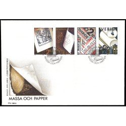 Suecia Sweden SPD FDC 1607/10 1990 Industria del papel Sobre primer día