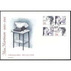 Suecia Sweden SPD FDC 1615/16 1990 Centenario del nacimiento de la novelista Moa Martinson Sobre primer día