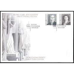 Suecia Sweden SPD FDC 2734/35 2010 Rey Carlos Gustavo XVI y Reina Silvia Sobre primer día 