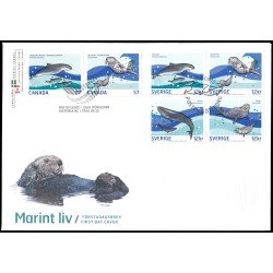 Suecia Sweden SPD FDC 2741/44 2010 Fauna Mamíferos marinos Sobre primer día