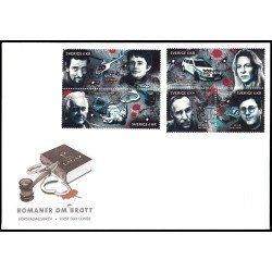 Suecia Sweden SPD FDC 2750/54 2010 Personalidades Autores de novelas policíacas Sobre primer día
