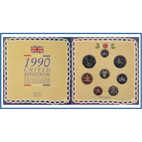 Gran Bretaña United Kingdom 1990 Cartera Oficial Brilliant Uncirculated