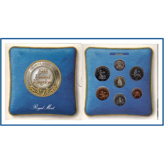 Gran Bretaña United Kingdom 1988 Cartera Oficial Brilliant Uncirculated Gran Bretaña United Kingdom 1988 Cartera Oficial Brilliant Uncirculated