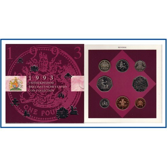 Gran Bretaña United Kingdom 1993 Cartera Oficial Brilliant Uncirculated Gran Bretaña United Kingdom 1993 Cartera Oficial Brilliant Uncirculated