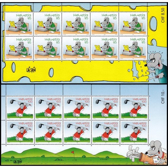 Suiza Switzerland 1839/40 2005 Tira cómica Ratones de Uli Stein minihojita MNH Suiza Switzerland 1839/40 2005 Tira cómica Ratones de Uli Stein minihojita MNH