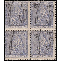Puerto Rico 4 4hi 1874 Alegoría de España MNH  Bl.4 Variedad