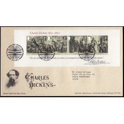 Gran Bretaña HB 94 2012 SPD FDC 200 aniv. nacimiento del escritor Charles Dickens Tallents House Edinburgh Sobre primer día Gran Bretaña HB 94 2012 SPD FDC 200 aniv. nacimiento del escritor Charles Dickens Tallents House Edinburgh Sobre primer día
