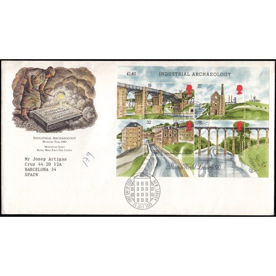 Gran Bretaña HB 5 1989 SPD FDC Arqueología Industtrial New Lanark Sobre primer día Gran Bretaña HB 5 1989 SPD FDC Arqueología Industtrial New Lanark Sobre primer día