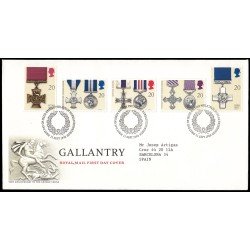 Gran Bretaña 1484/88 1990 SPD FDC Condecoraciones militares Philatelic Bureau Sobre primer día