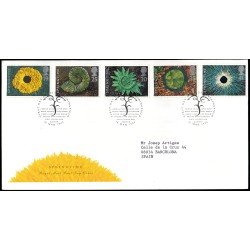 Gran Bretaña 1794/98 1995 SPD FDC Las cuatre estaciones La primavera Springfield Sobre primer día