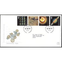 Gran Bretaña 2121/24 1999 SPD FDC Millennium Serie 8 Los científicos Philatelic Bureau Sobre primer día