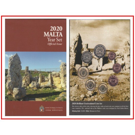 Malta 2020 Cartera Oficial Monedas € euro + 2 euros conm Templos de Skorba Malta 2020 Cartera Oficial Monedas € euro + 2 euros conm Templos de Skorba