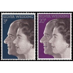 Gran Bretaña 672/73 1972 Bodas de plata de la pareja Real MNH