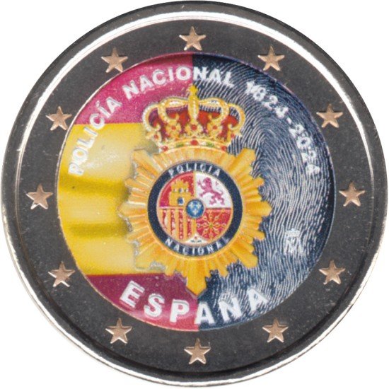 España 2024 2 € euros conmemorativos Color 1 Policía Nacional España 2024 2 € euros conmemorativos Color 1 Policía Nacional