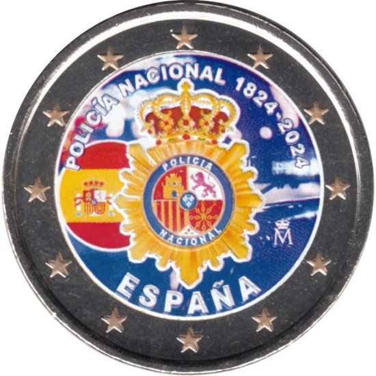 España 2024 2 € euros conmemorativos Color 2 Policía Nacional España 2024 2 € euros conmemorativos Color 2 Policía Nacional