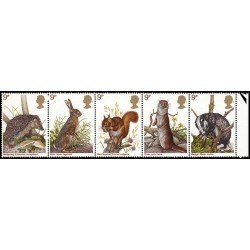 Gran Bretaña 835/39 1977 Animales salvajes de Gran Bretaña MNH Gran Bretaña 835/39 1977 Animales salvajes de Gran Bretaña MNH